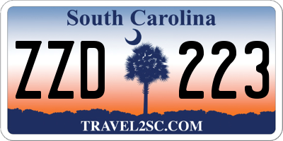 SC license plate ZZD223