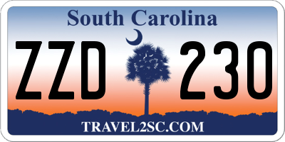 SC license plate ZZD230