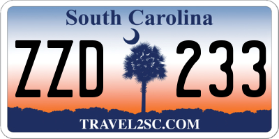 SC license plate ZZD233