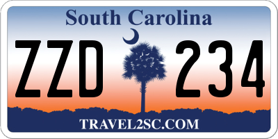 SC license plate ZZD234
