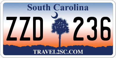 SC license plate ZZD236