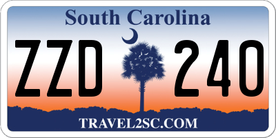 SC license plate ZZD240