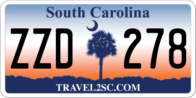 SC license plate ZZD278