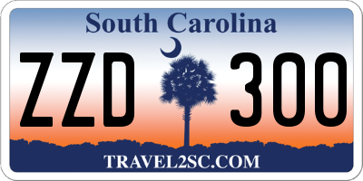 SC license plate ZZD300
