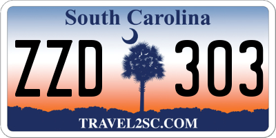 SC license plate ZZD303