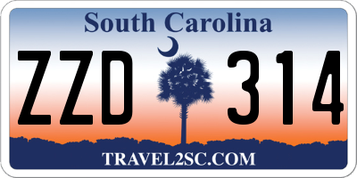 SC license plate ZZD314