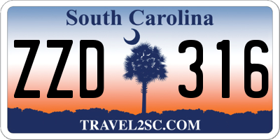 SC license plate ZZD316