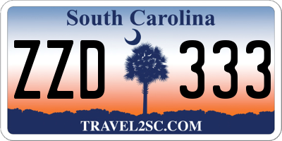 SC license plate ZZD333