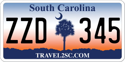 SC license plate ZZD345