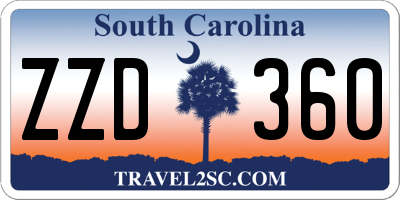 SC license plate ZZD360