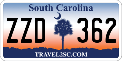 SC license plate ZZD362