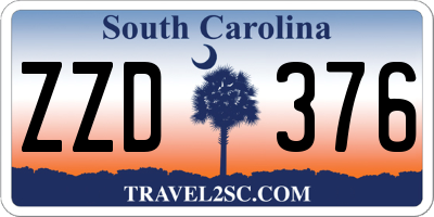 SC license plate ZZD376