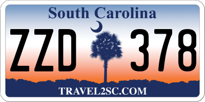 SC license plate ZZD378