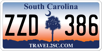 SC license plate ZZD386