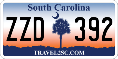 SC license plate ZZD392