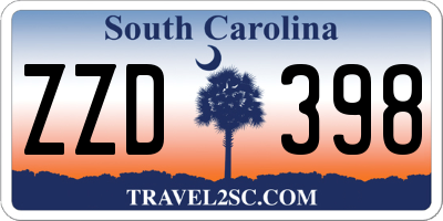 SC license plate ZZD398