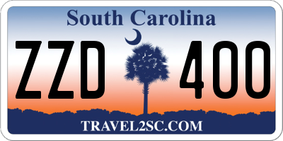 SC license plate ZZD400