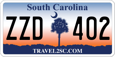 SC license plate ZZD402