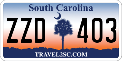 SC license plate ZZD403