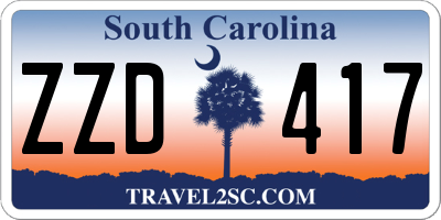 SC license plate ZZD417