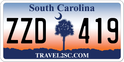 SC license plate ZZD419