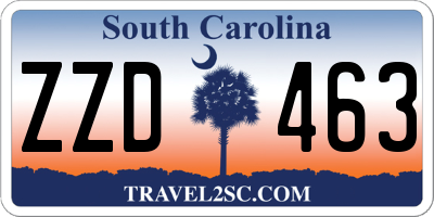 SC license plate ZZD463