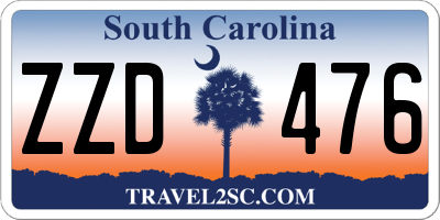 SC license plate ZZD476