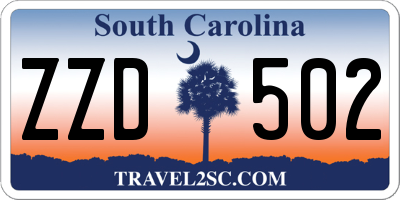 SC license plate ZZD502