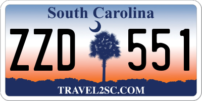 SC license plate ZZD551