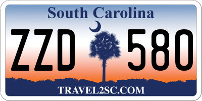 SC license plate ZZD580