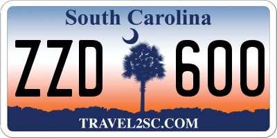 SC license plate ZZD600