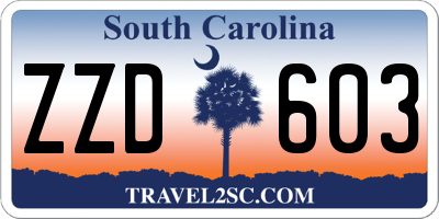 SC license plate ZZD603