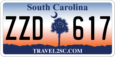 SC license plate ZZD617