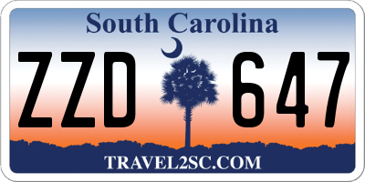 SC license plate ZZD647