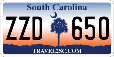 SC license plate ZZD650
