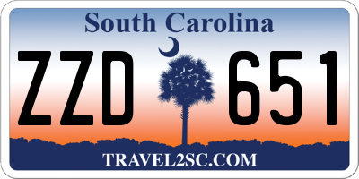 SC license plate ZZD651