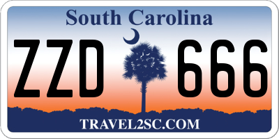 SC license plate ZZD666