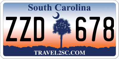 SC license plate ZZD678