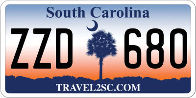 SC license plate ZZD680