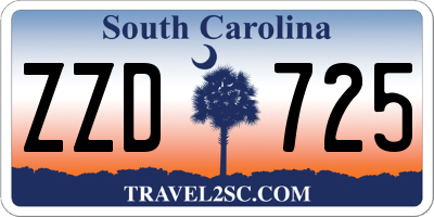 SC license plate ZZD725