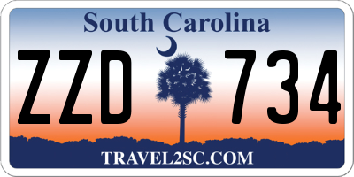 SC license plate ZZD734