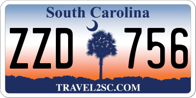 SC license plate ZZD756