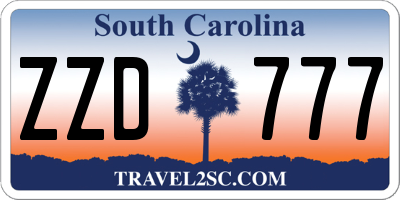 SC license plate ZZD777