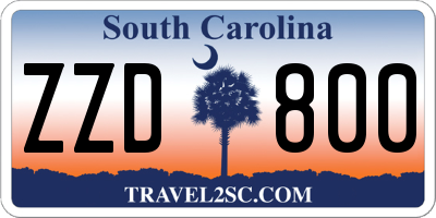 SC license plate ZZD800