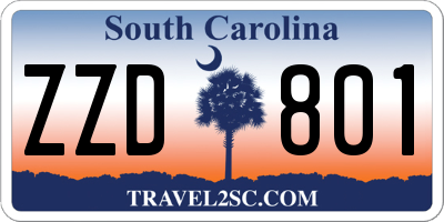 SC license plate ZZD801