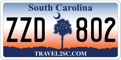 SC license plate ZZD802