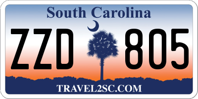 SC license plate ZZD805