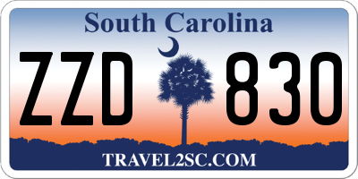 SC license plate ZZD830