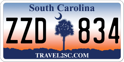 SC license plate ZZD834