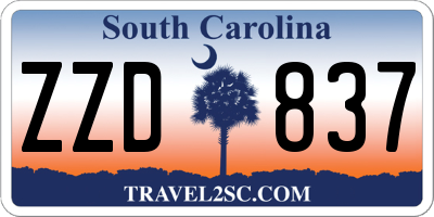 SC license plate ZZD837